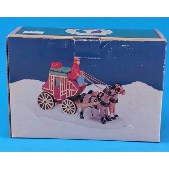 VTG Christmas Valley STAGE COACH Figurine Seasonal Specialties 1995 w/ Box - Picture 13 of 16
